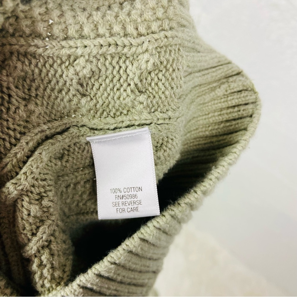 Croft & Barrow pastel green chunky knitted cotton turtleneck Sweater size XL - Picture 8 of 9